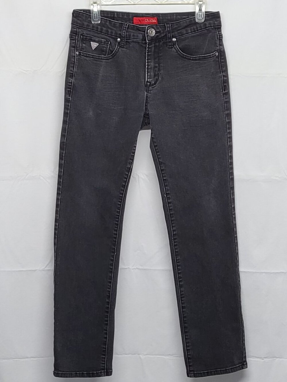 Guess Jean Lincoln Slim Straight Mens 30 X 30 Stretch Black Denim Jeans